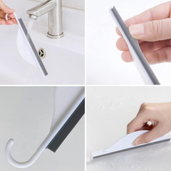 Tiny Bathroom Shower Mirror Squeegee with Hanging Hook, Silicone Mini Kitchen Co