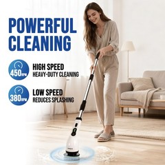 Spinzio Electric Spin Scrubber Cordless Electric Cleaning Brush with LCD Powe…