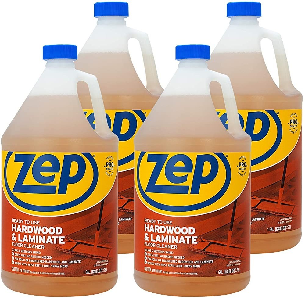 Zep Hardwood & Laminate Floor Cleaner, Brown – 1 Gallon (Pack of 4) ZUHLF128CT