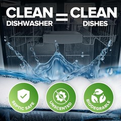 Heavy Duty Dishwasher Cleaner and Deodorizer Tablets, Descaler, Deep Cleaning