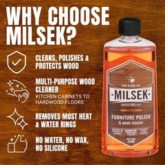 Milsek Orange Furniture Polish and Cleaner 12 Oz Multi Surface Wood Care