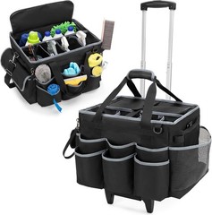 Luxury Cleaning Caddy with Detachable Trolley & Shoulder Strap – 16×11.8×13 inch