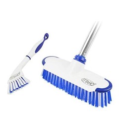 Multi-Use Floor Scrub Brush with Long Handle,Extendable Grout Cleaner Brush