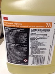 Food Service Degreaser, Yellow ,3M, 7A. 39CZ54 Yield per Container 149 Gallons.!