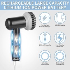 Electric Spin Scrubber, Cordless Shower Scrubber with 3 Replaceable Brushes, …
