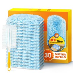 30 Count Duster Refill for Swiffer Duster with 1 Handle One Sided Disposable