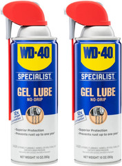 Gel Lube with Smart Straw Sprays 2 Ways, Twin Pack, 10Oz Cans, No Drip Lubricant