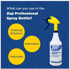 Zep Professional Plastic Spray Bottle, 32 oz, Adjustable Nozzle, (3 Pack)