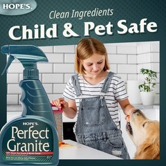 Perfect Granite & Marble Countertop Cleaner with Microfiber Cloth, Stain Remo…