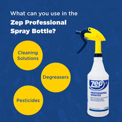 Zep Professional Plastic Spray Bottle, 32 oz, Adjustable Nozzle, Comfort Grip