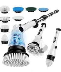 8- in-1 Electric Spin Scrubber, Cordless Cleaning Brush Scrubber for Home