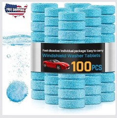 100 Tablets Windshield Washer Fluid Tablets – Concentrated Cleaner