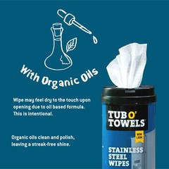 Heavy Duty Stainless Steel Cleaner Wipes, 40 Count, with 12” x 12: Micro Fibe…