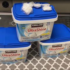 Kirkland Dishwasher Pods Detergent 115 Ct Lemon Citrus No Prewash Bulk Tablets