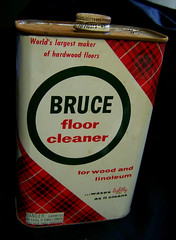 FULL Bruce Floor Cleaner Hardwood 32 Fl Oz Antique Tartan Plaid Advertising Tin