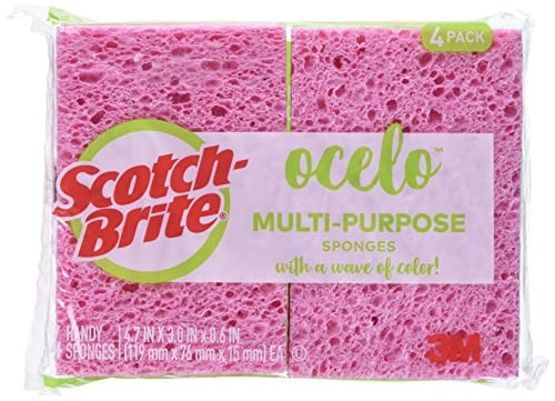 Handy Sponge, 4.7-Inches x 3-Inches x 3/5-Inches, 4-Count