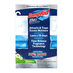 DampRid Max Moisture Absorber Fresh Scent Hanging Bag 4 pk-1lb.