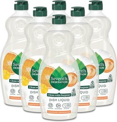 Powerful Plant-Based Dish Liquid Soap 19 Fl Oz – Pack of 6 for Sparkling Clean