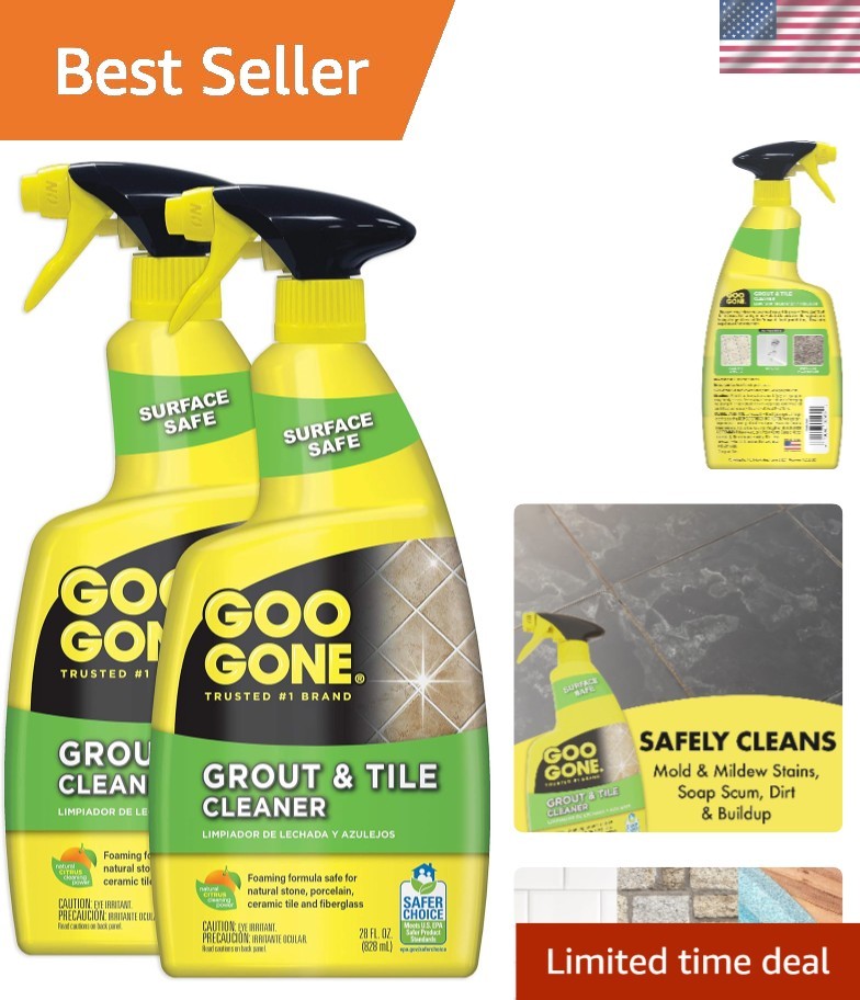 Professional Strength Grout & Tile Cleaner – 28oz Spray – All-Purpose – 2 Pack