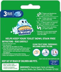 Continuous Clean Toilet Drop Ins, Helps Prevent Limescale Buildup, 3 Tablets