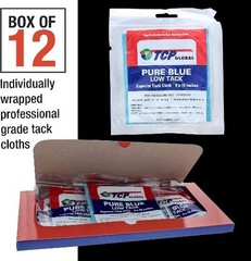 Pure Blue Low Tack Superior Tack Cloths – Tack Rags (Box of 12) – Automotive Car
