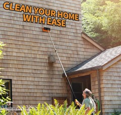 25 Foot Exterior House Cleaning Brush Set with 518 ft Extension Pole // Vinyl…