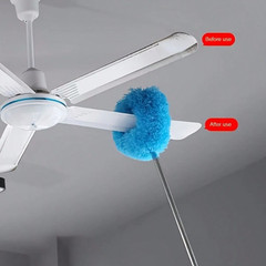 1pc Microfiber Ceiling Fan Duster – Reusable w/ 32in Adjustable Extension Pole