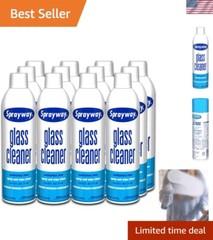 Streak-Free Foam Aerosol Glass Cleaner – 19oz, 12 Count for Professional Results