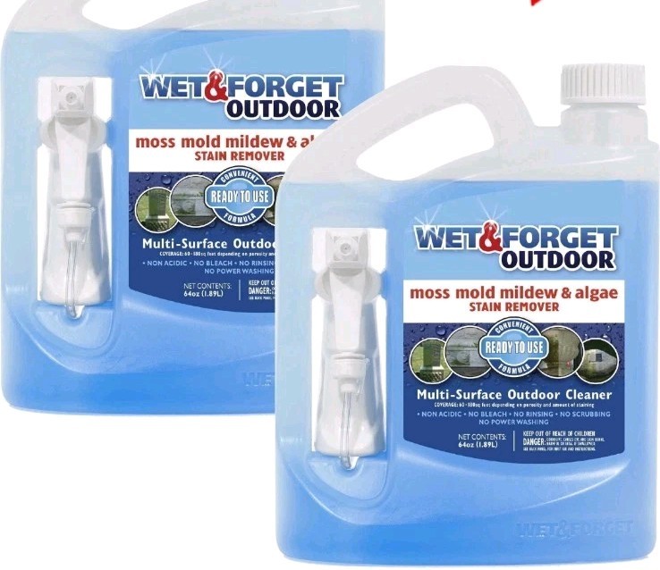 2 Wet & Forget Outdoor Cleaner – Ready-to-Use for Moss, Mold, Mildew & Algae