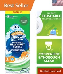 Quick & Easy Flushable Citrus Toilet Pad Refills by Scrubbing Bubbles – 8ct