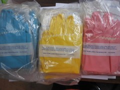 FLOCKED LINED ALL PURPOSE KITCHEN LATEX GLOVES 10 PAIR!! PICK SIZE NIP