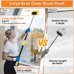 Car Wash Brush with 3.4-12FT Telescopic Pole,Scratch-Free Cleaning Truck,RV