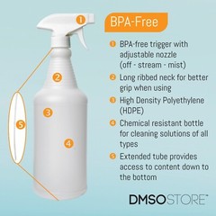 32oz. Plastic Trigger Spray Bottles Chemical Resistant Heavy Duty Commercial 4pk