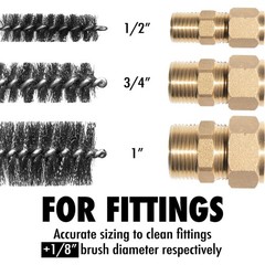 6pcs Copper Tube Pipe Cleaner for Fittings, 1/2” 3/4” 1” Pipe Cleaning Brush …