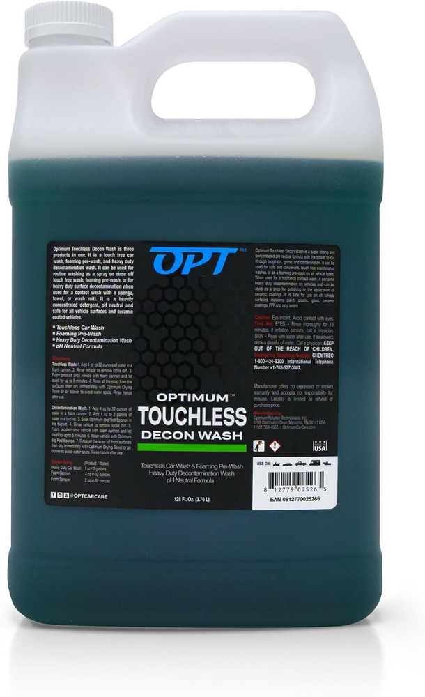 Optimum Touchless Car Wash Soap – Ph Neutral – Touch Free, Spray on and Rinse of