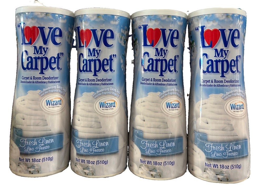 4 Love My Carpet 2-in-1 Carpet & Room Deodorizer – 4 Pack Fresh Linen 18oz ea DW