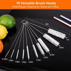 8 Inch Straw Cleaner Brush 10 Pack Metal Reusable For Tumblers Bottles