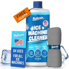 Sylvan Ice Machine Cleaner and Descaler | 32 oz (8 uses) | Free Cloth | Made …