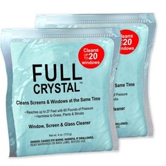 Full Crystal Window Cleaner Refill, 2 x 4oz Powder, Cleans Up 0.5 lb (8 oz)