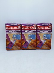 3X NEW Rejuvenate Click N Clean Microfiber Mop Cleaning Pad Refill Blue Scrub