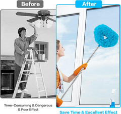 Ceiling Fan Cleaner Duster Reusable Microfiber Ceiling Fan Blade Cleaner Removab