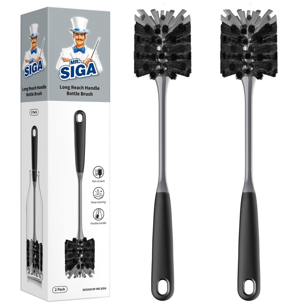 Long Handle Bottle Brush, Non-Scratch Water Bottle Brush Cleaner