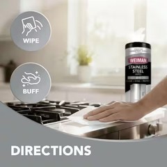 3 Pack Weiman 12 oz. 3-in-1 Stainless Steel Cleaner Wipes Clean, Shine & Protect
