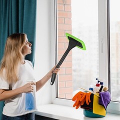 Car Windshield Cleaning Tool, Windshield Window Cleaner with 5 Washable