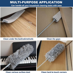 100 Inch Retractable Gap Dust Cleaner Cleaning Tools & Microfiber Feather Duster