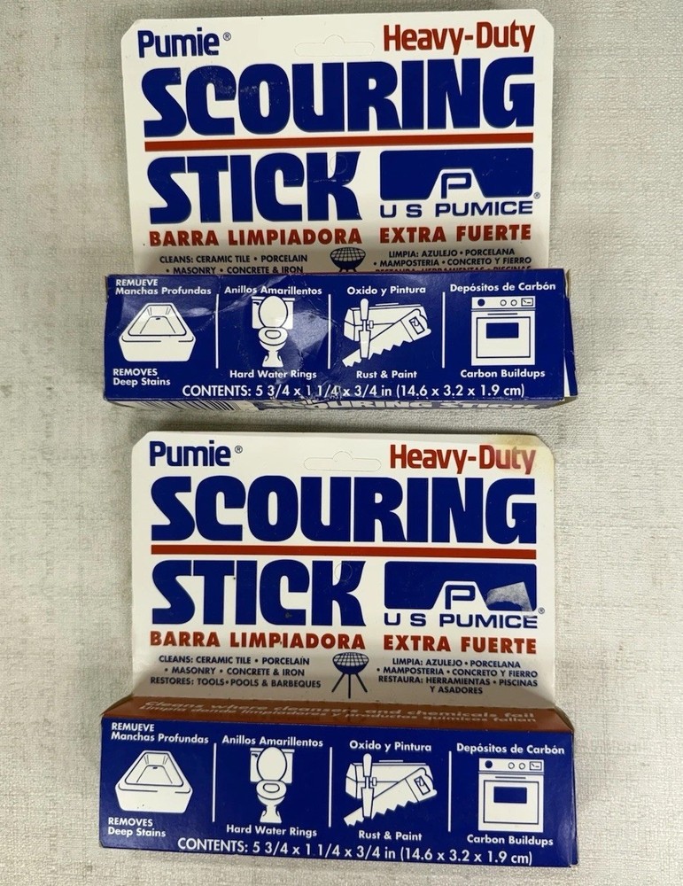 Pumie Heavy Duty Pumice Scouring Stick Cellulose Scouring Pad Lot Of 2