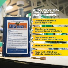 Zep Big Orange-E Heavy-Duty Citrus Degreaser Liquid – 1 Gallon (Case of 4) 48524