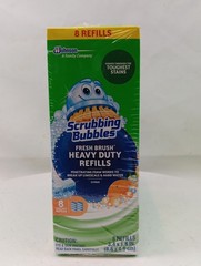2 Pack Scrubbing Bubbles Fresh Brush Heavy Duty Refills Citrus, 16 Pads Total