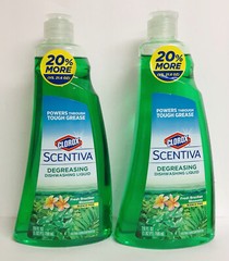2 Bottles Scentiva ~ Degreasing Dishwasing Liquid 26 fl oz Each