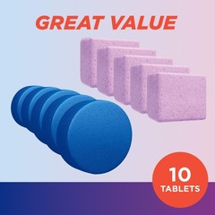 TyDBol BleachFree Toilet Bowl Cleaner Tablets, Lavender & Blue, 10 Pack